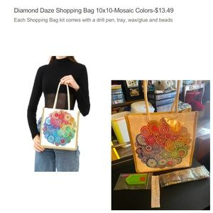 Diamond Daze Shopping Bag with chart, tray, drill pen, wax/glue and beads